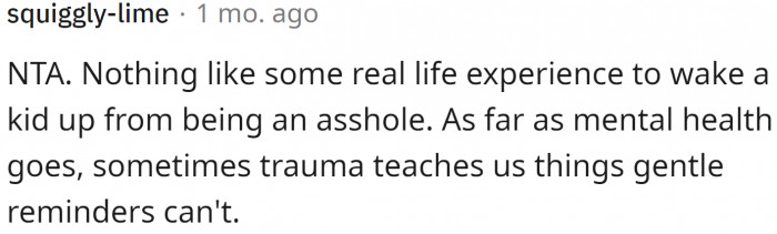 Overall, redditors think that it was right to teach them a lesson in that manner.