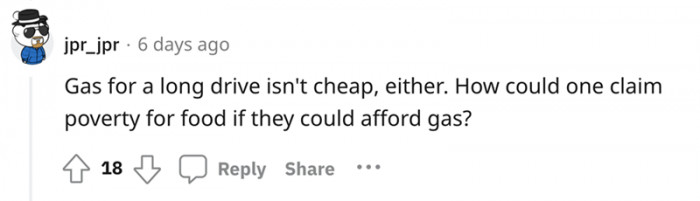 Apparently, You Can Live Without Food, but Not Without Gas...