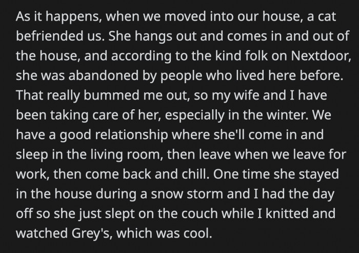 When OP and his wife moved into their house, they met the cat they call Lil Mama