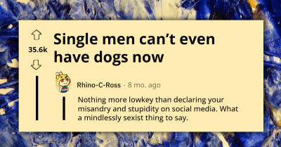 Comments Section Go Wild As Redditor Shares Screenshot Of Someone Who Believes That Single Men Should Only Have Dogs On One Condition