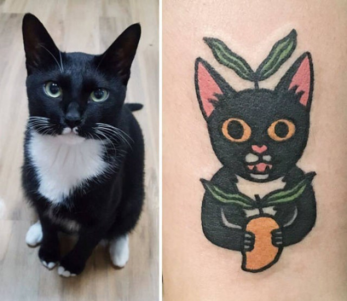 25. Check out this cute cat's tattoo version
