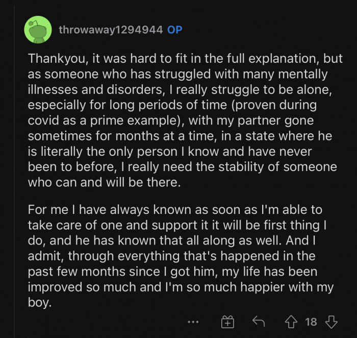 OP replied to the previous user's comment: