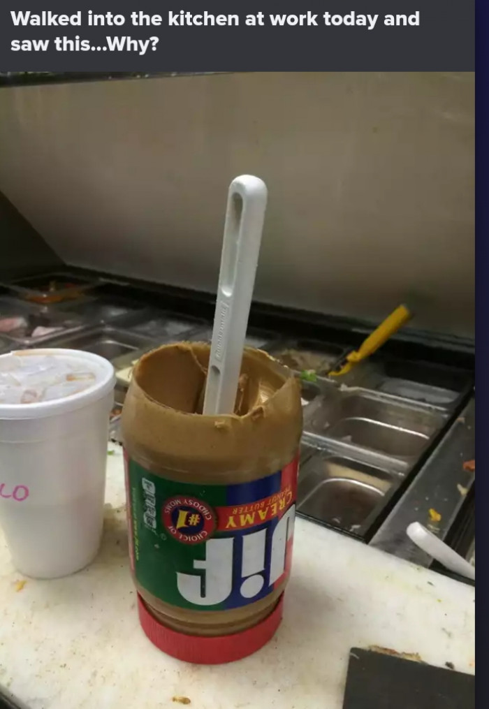 7. This person decided to try out a new way of eating peanut butter