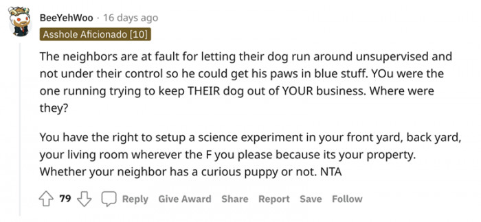 The neighbors should've been watching their dog