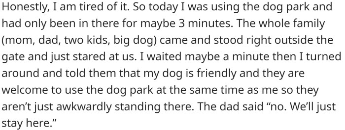 OP decided to say something.