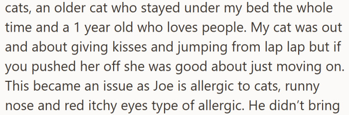 Her cats were harmless, friendly, and adored attention — but one guest’s allergies turned that into a problem.