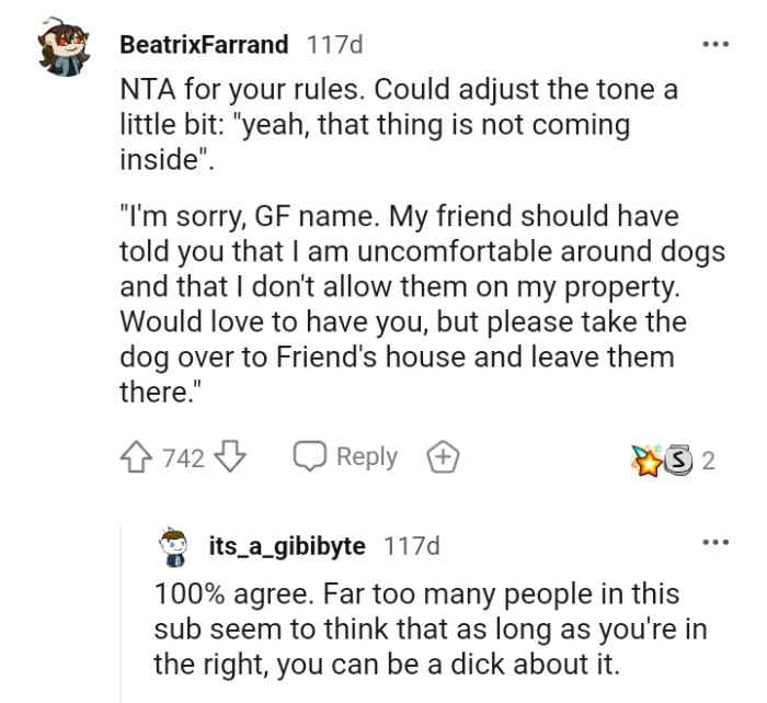 This Redditor says the OP could have adjusted his tone a bit