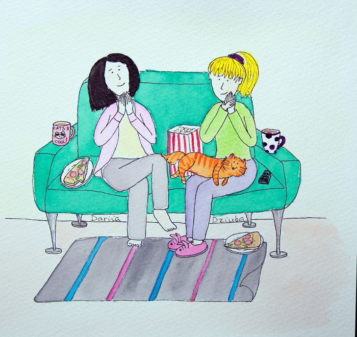 17. Enjoying A Movie With A Friend