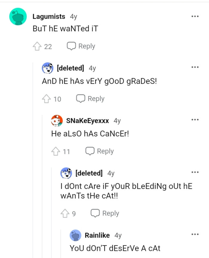 He Wants the Cat to Be His Son's but Still Wants It Dead