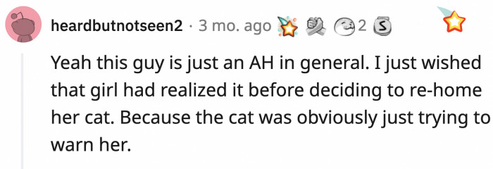 Phil the cat knew what was up with OP's ex