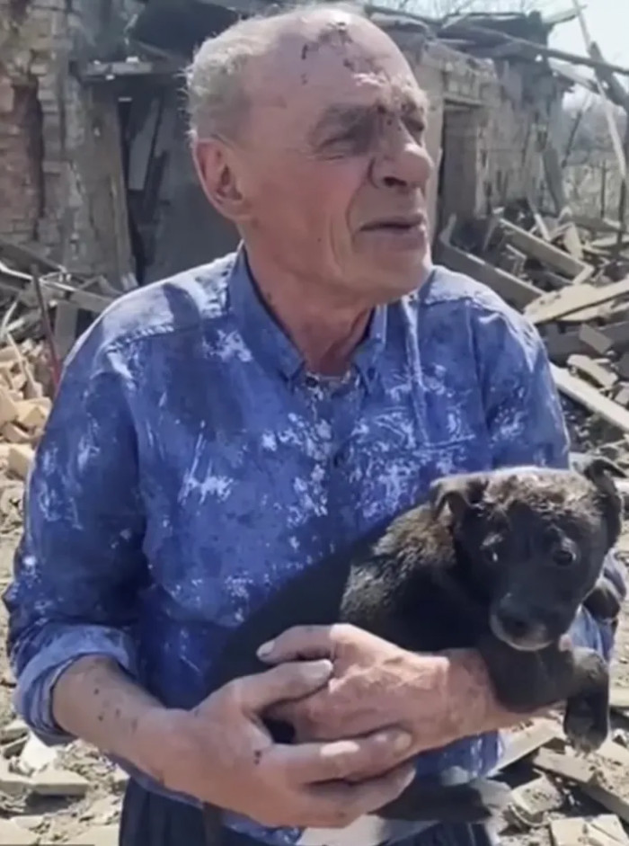 He is reunited with his human dad who can’t believe he’s holding his furry friend in his arms again