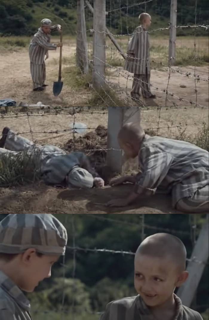 4. When Asa makes the decision to finally crawl under the fence to be with his friend Shmuel in The Boy in the Striped Pajamas