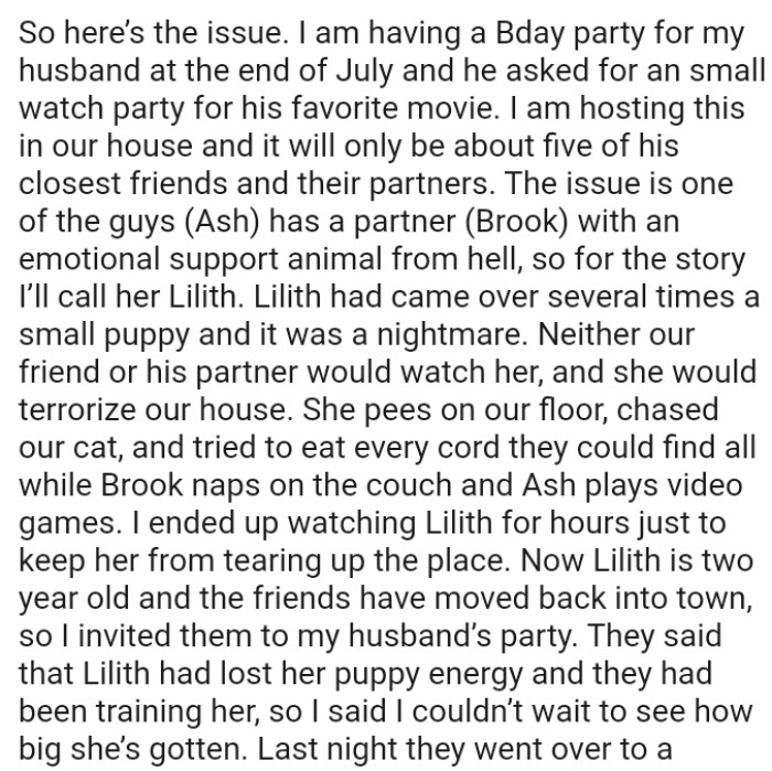 The Dog Was Really Terrible, and Neither Their Friend nor His Partner Would Watch Her, and She Would Terrorize OP's House