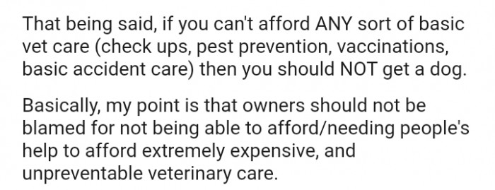 Owners should not be blamed for not being able to afford