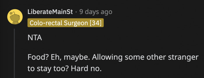 She was testing the waters when she asked if she could have some money, but she overplayed her hand when she added a friend staying over