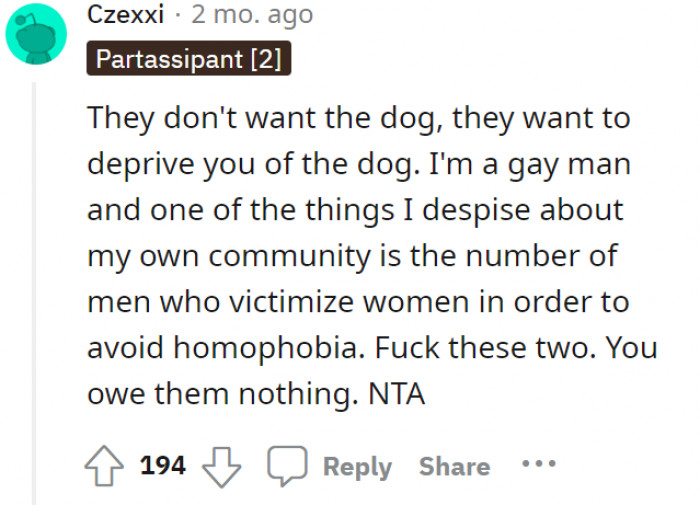 The gays have also come out in her defense!