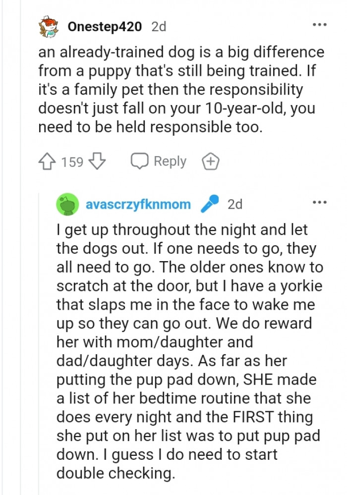 An already trained dog is different from a puppy