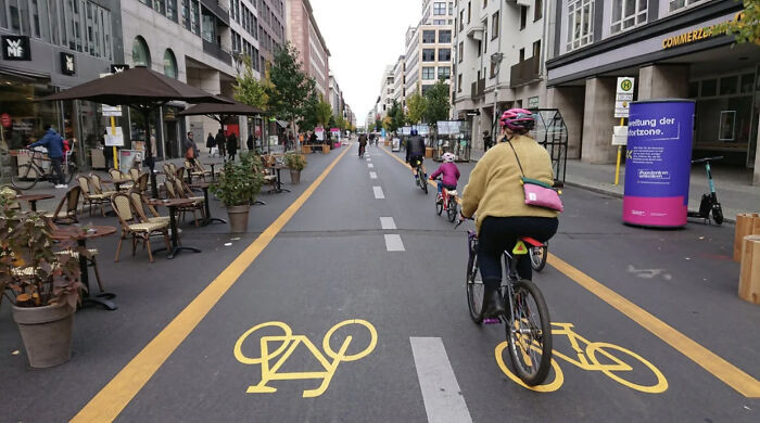 8. A big bike lane instead of the usual car lane