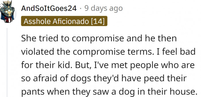 OP tried to compromise, but she knew she couldn't.