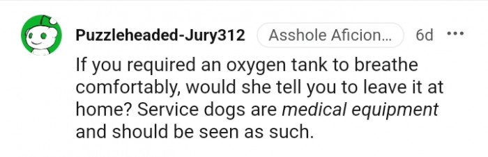 Service dogs are medical equipment and should be seen as such