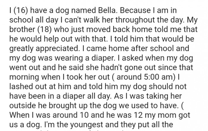 He said she hadn't gone out since that morning when I took her out