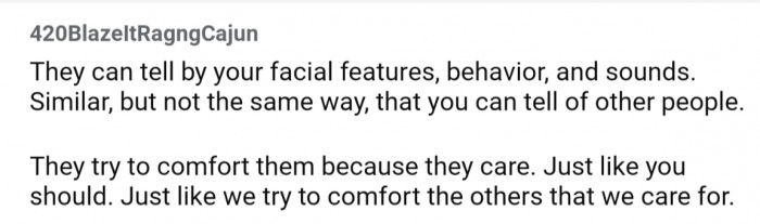 And because they care when they notice a change