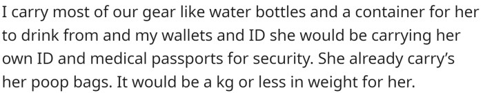 OP carries most of their gear