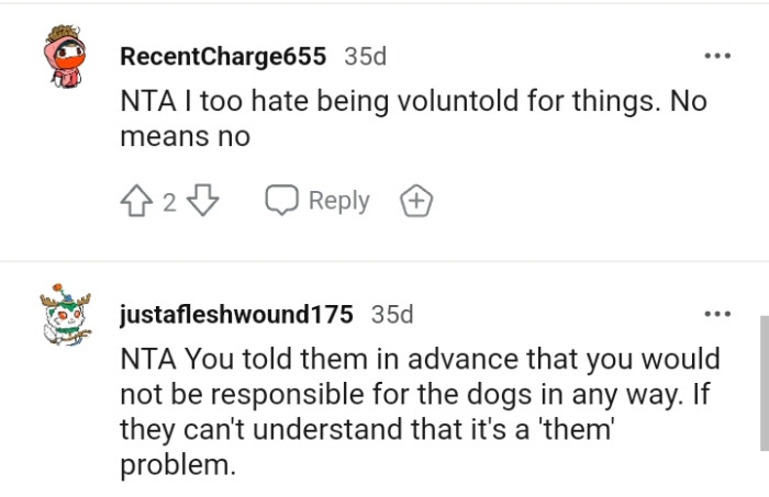 If they do not understand that the dogs are their responsibility, then it's a