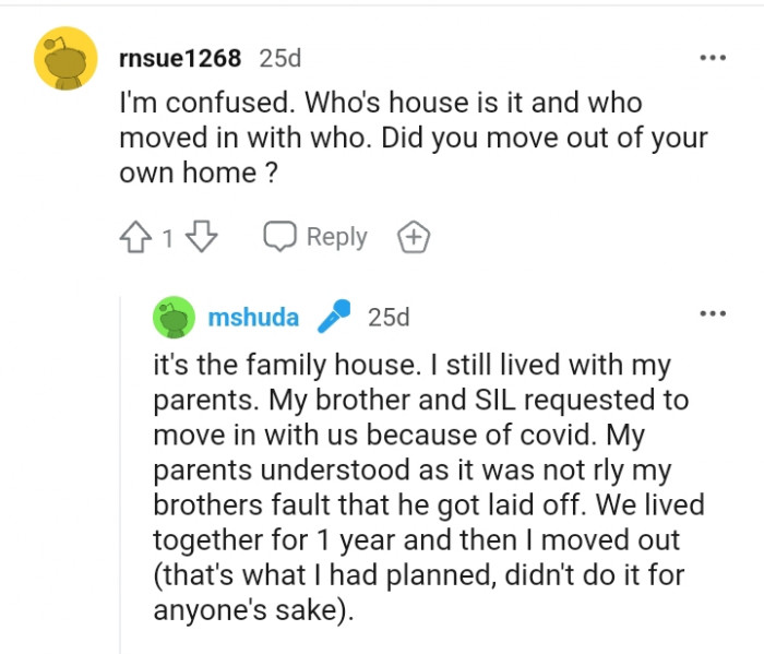 Did you move out of your home?