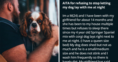Trouble Looms As Man Refuses To Stop Letting His Dog Lay With Him Every Night At The Expense Of His Relationship