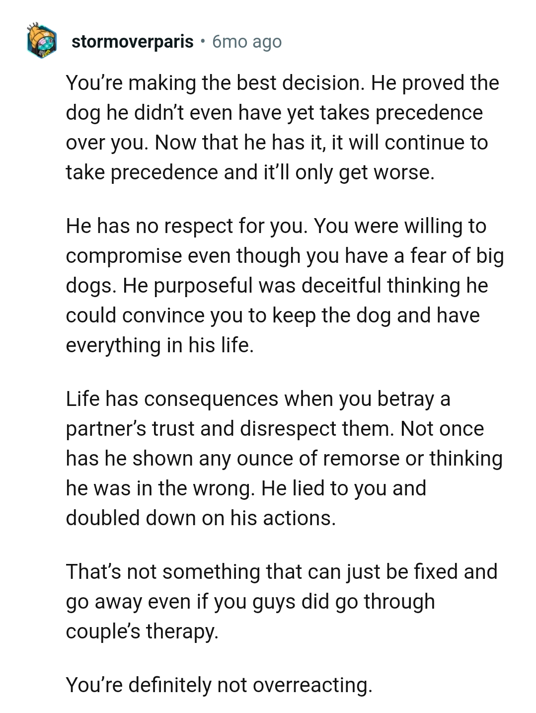 He has no respect for the OP