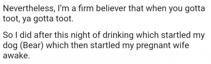 It startled my pregnant wife awake