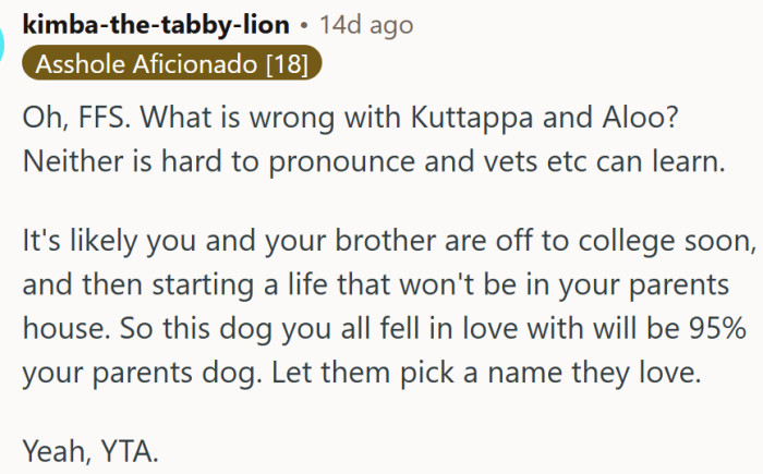 Soon it will be the parents' dog...