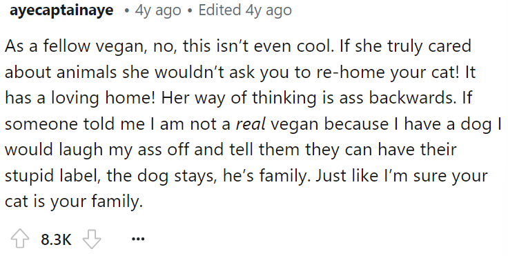 Finally we got the thoughts of another vegan on the situation.