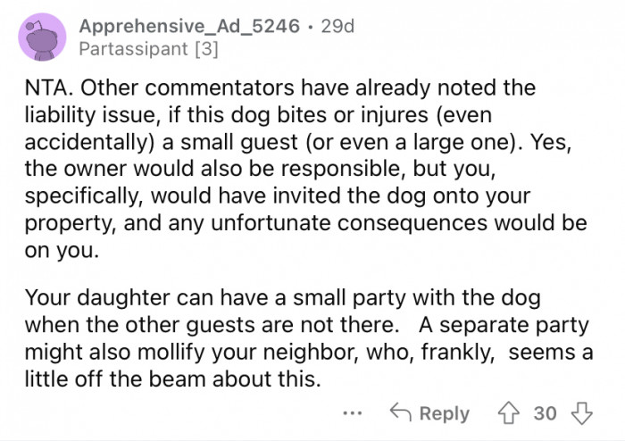 It's a "liability issue."