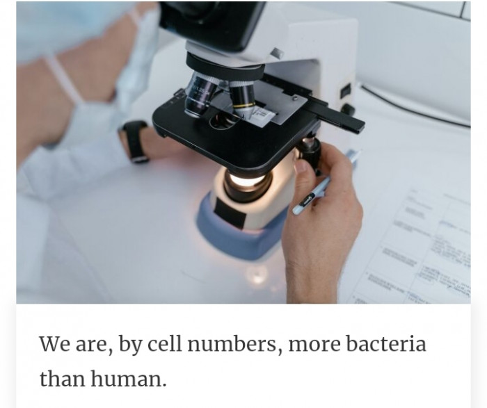 30. We are more bacteria than human