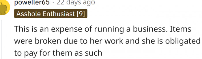 "This is an expense of running a business."