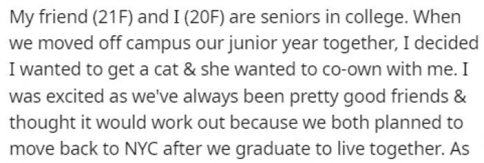 They were good friends so OP thought that this would go smoothly