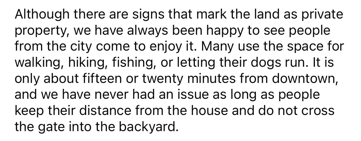 “We have always been happy to see people from the city come to enjoy it.”