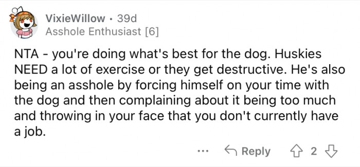 "You're doing what's best for the dog."