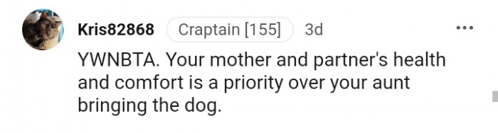 Your mother and partner's health is top priority