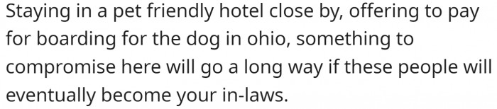 Compromise here will go a long way