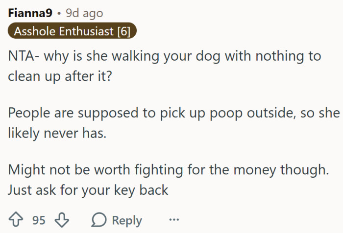 "Just ask for your key back."
