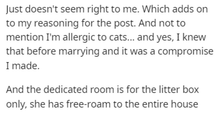 He added a few reasons why he wants to get rid of the cat