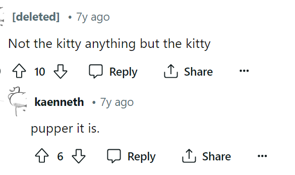 This second comment is the type of thing I love to see because it's clever and humorous.