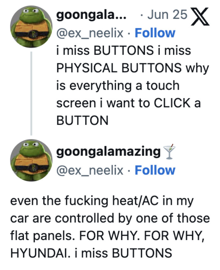 9. Physical buttons > flat panels