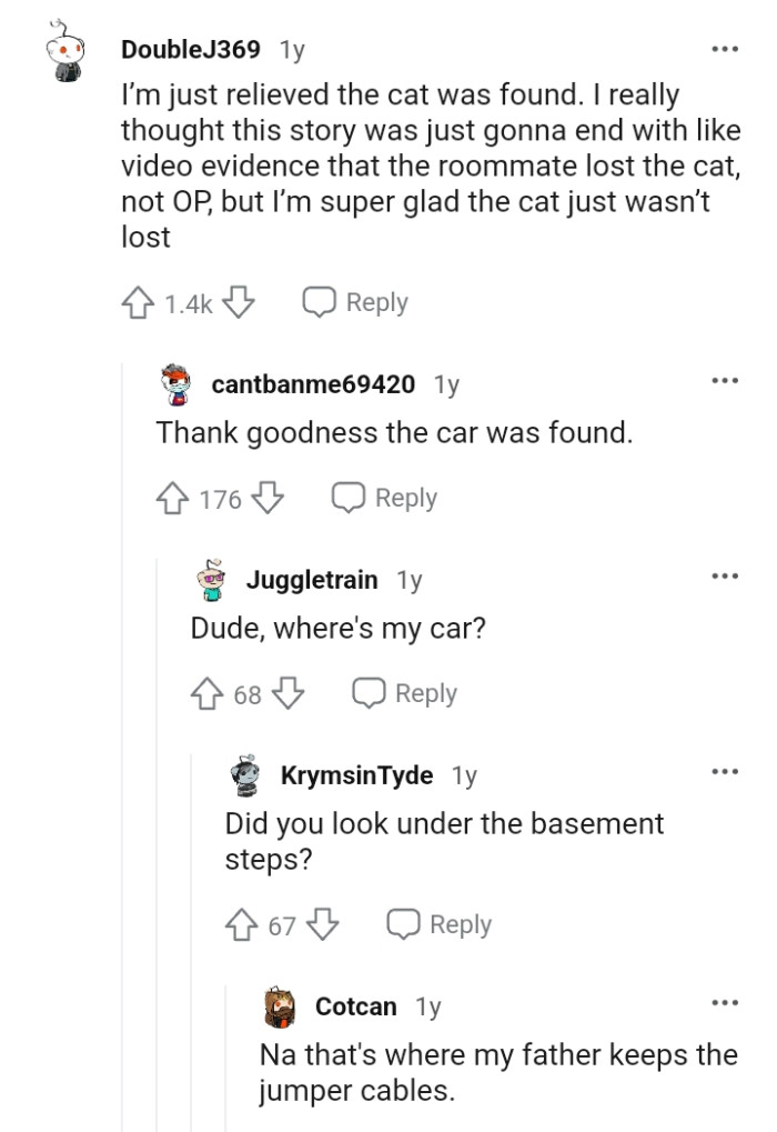 This Redditor's glad the cat's safe