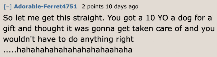 A user finds the OP's plight laughable.