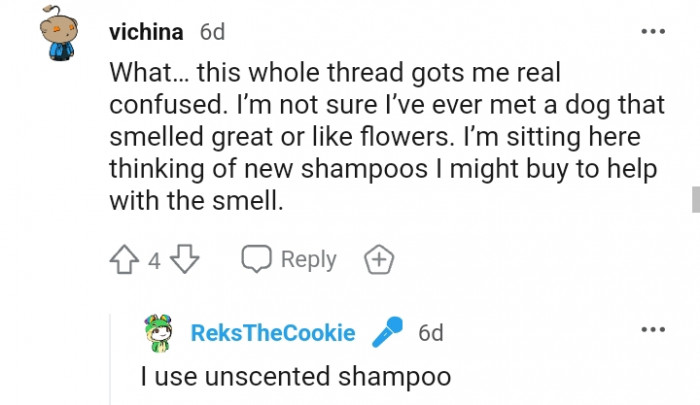 19. The OP is suggesting that you use an unscented shampoo