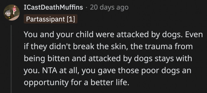 OP's granddaughter will have a harder time befriending dogs after this experience so even if the dogs didn't draw blood, they caused enough harm